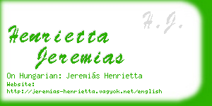 henrietta jeremias business card