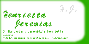 henrietta jeremias business card